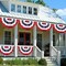 American Pleated Fan Flag, American Flag Bunting for Outdoor, US Patriotic Half Fan Banner for 4th of July Memorial Day Independence Day Outdoor Indoor Decorations